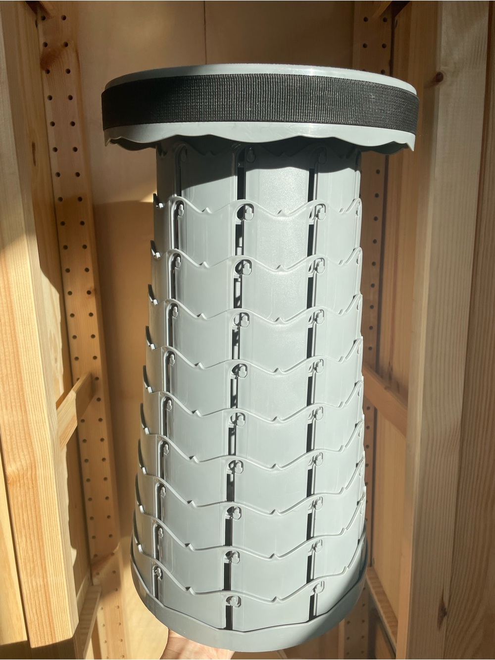 Collapsible Stool- Grey with crossbody strap